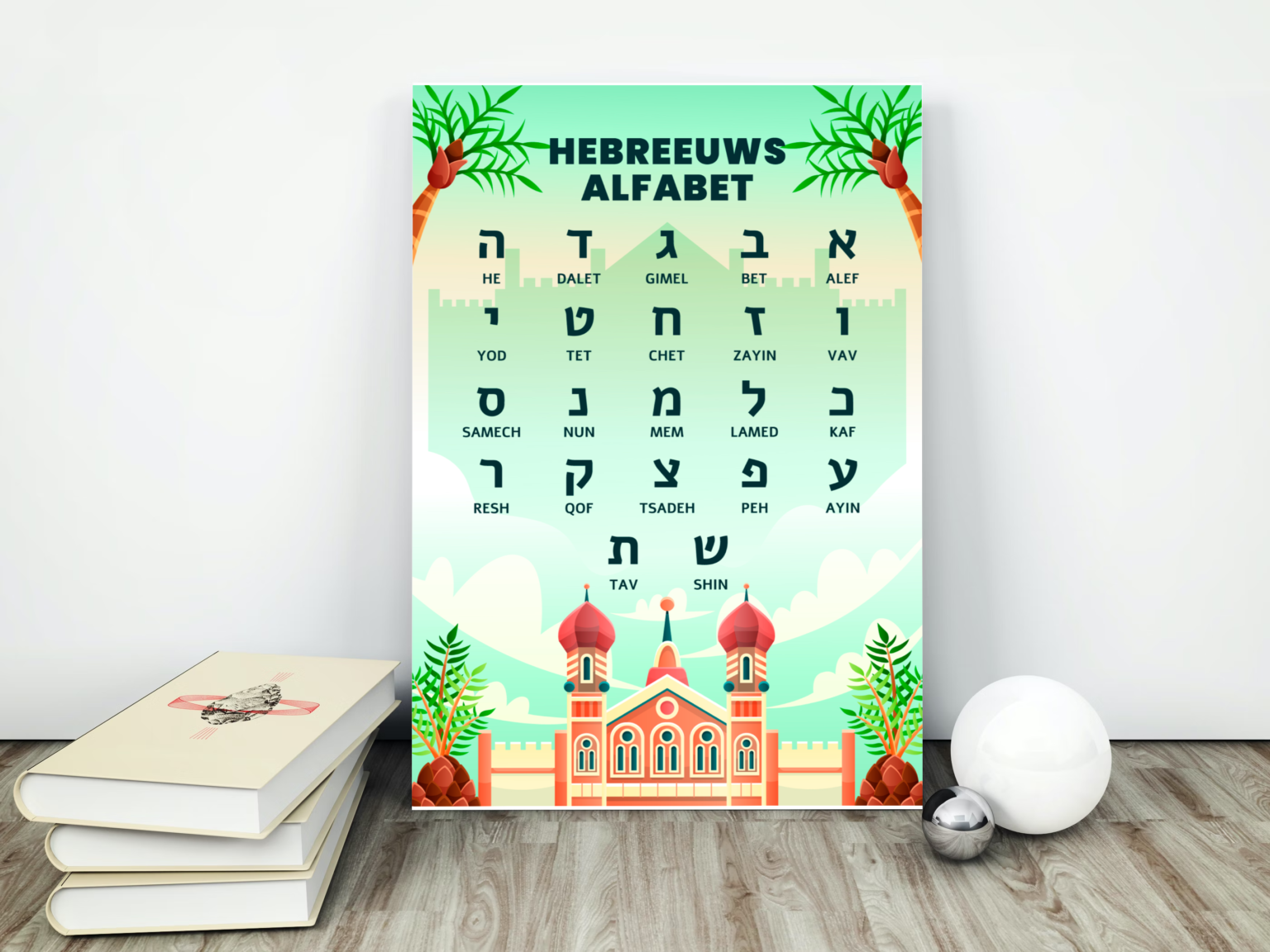 Poster met Hebreeuws alfabet voor kinderen