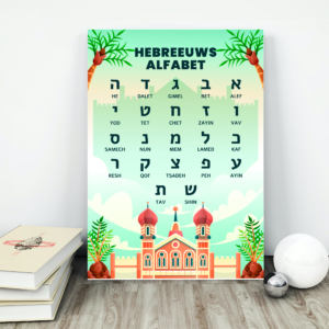 Poster met Hebreeuws alfabet voor kinderen